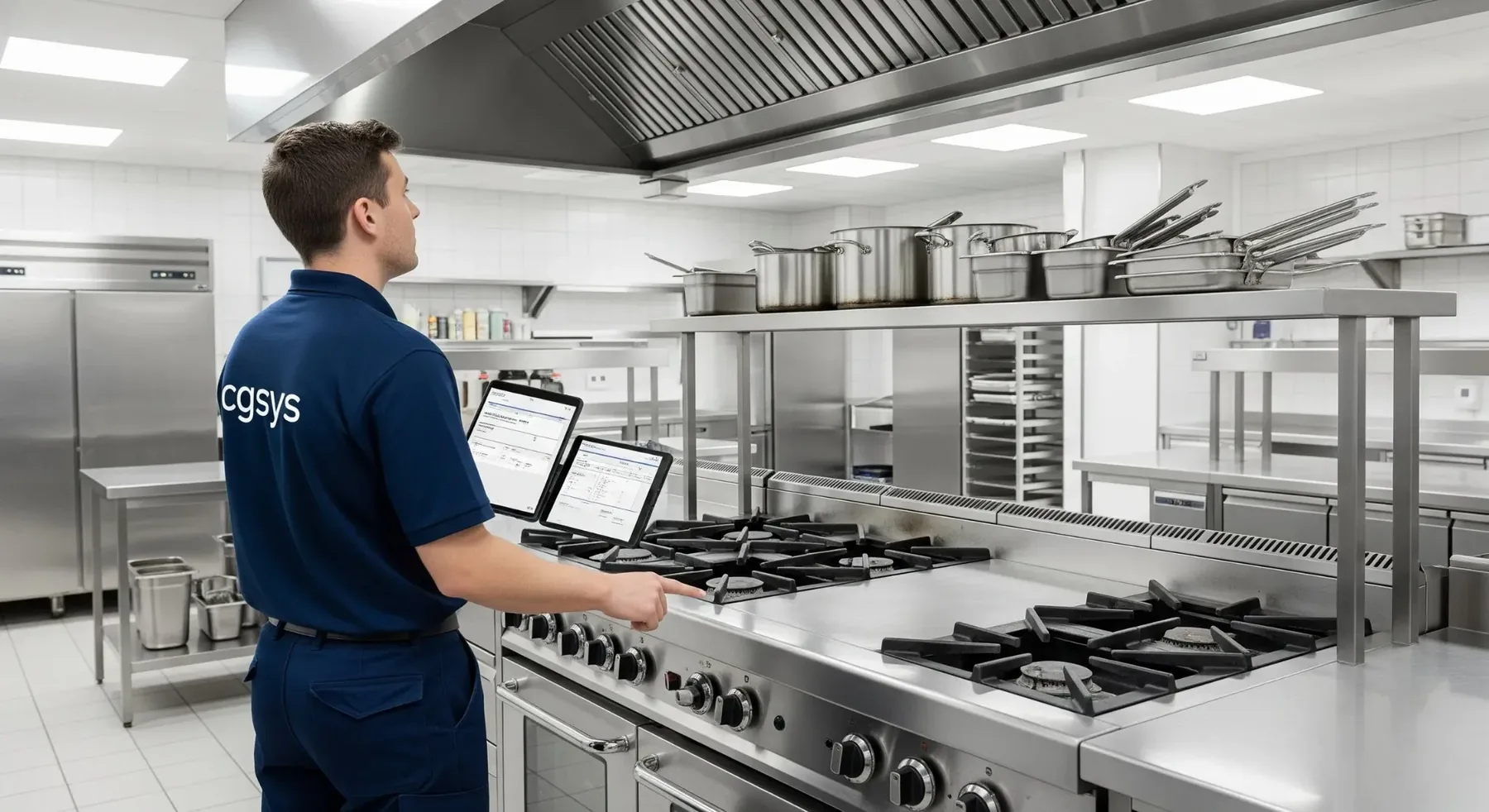 Commercial kitchen appliance inspection
